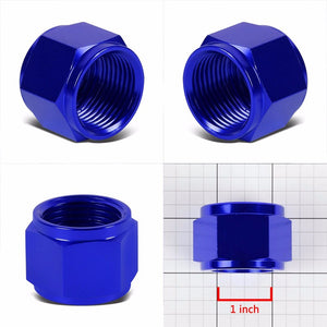 Blue Aluminum Female Tube/Line Sleeve Nut Flare Oil/Fuel 16AN Fitting Adapter BuildFastCar