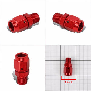 Red 3AN Female Flare-1/8" NPT Male Reducer Swivel Hose B-Nut Fitting Adapter BuildFastCar