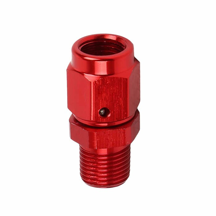 Red 3AN Female Flare-1/8&quot; NPT Male Reducer Swivel Hose B-Nut Fitting Adapter BuildFastCar