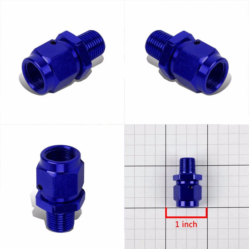 Blue 4AN Female Flare-1/8" NPT Male Reducer Swivel Hose B-Nut Fitting Adapter BuildFastCar
