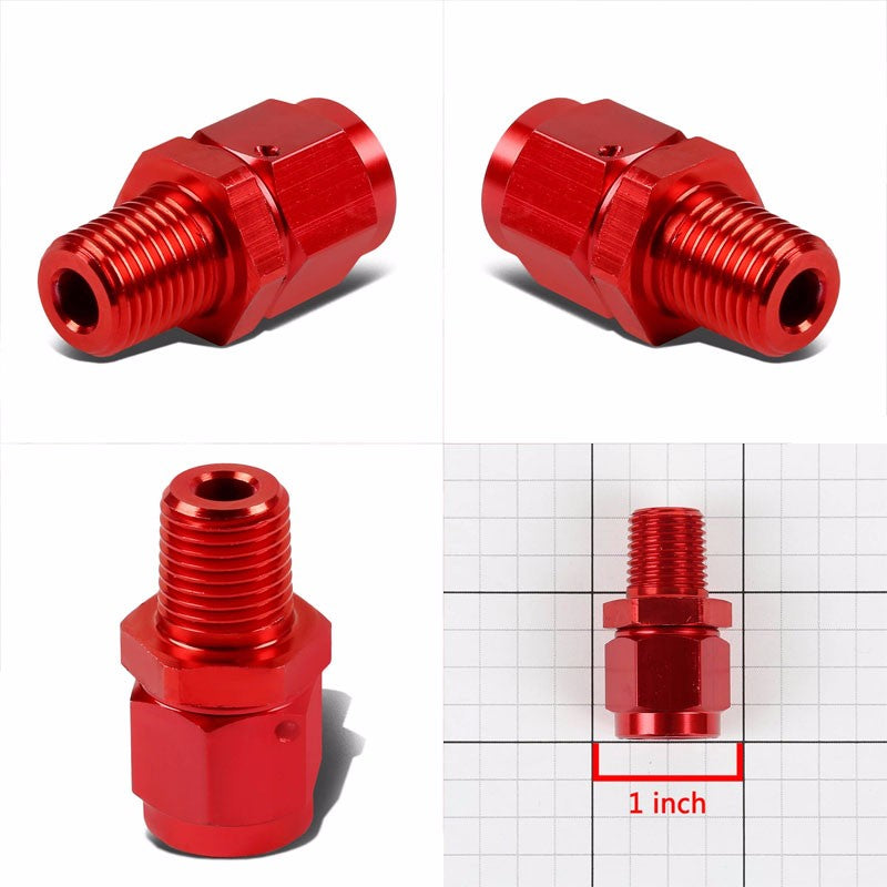 Red 4AN Female Flare-1/4" NPT Male Reducer Swivel Hose B-Nut Fitting Adapter BuildFastCar