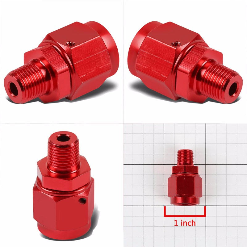 Red 6AN Female Flare-1/8" NPT Male Reducer Swivel Hose B-Nut Fitting Adapter BuildFastCar