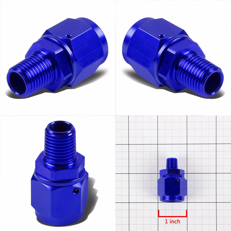 Blue 8AN Female Flare-1/8" NPT Male Reducer Swivel Hose B-Nut Fitting Adapter BuildFastCar