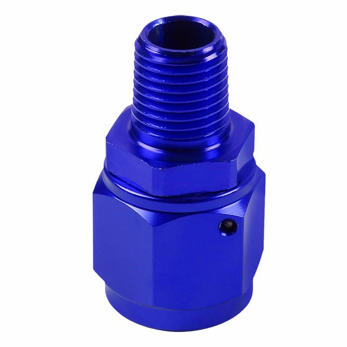 Blue 8AN Female Flare-1/8" NPT Male Reducer Swivel Hose B-Nut Fitting Adapter BuildFastCar