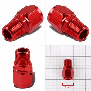 Red 8AN Female Flare-3/8" NPT Male Reducer Swivel Hose B-Nut Fitting Adapter BuildFastCar