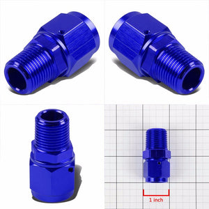 Blue 8AN Female Flare-1/2" NPT Male Reducer Swivel Hose B-Nut Fitting Adapter BuildFastCar