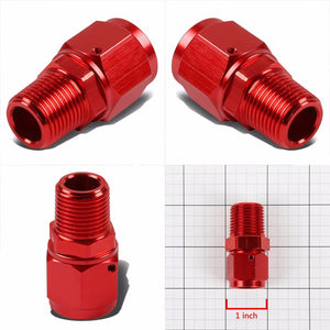 Red 8AN Female Flare-1/2" NPT Male Reducer Swivel Hose B-Nut Fitting Adapter BuildFastCar