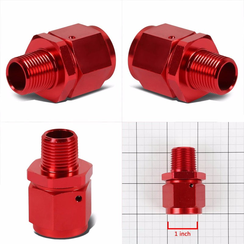 Red 12AN Female Flare-1/2" NPT Male Reducer Swivel Hose B-Nut Fitting Adapter BuildFastCar