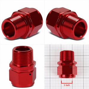 Red 16AN Female Flare-1.00" NPT Male Reducer Swivel Hose B-Nut Fitting Adapter BuildFastCar