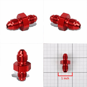 Red Aluminum 3AN Male-4AN Male Flare Reducer Union Oil/Fuel Fitting Adapter BuildFastCar