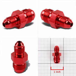 Red Aluminum 4AN Male-6AN Male Flare Reducer Union Oil/Fuel Fitting Adapter BuildFastCar