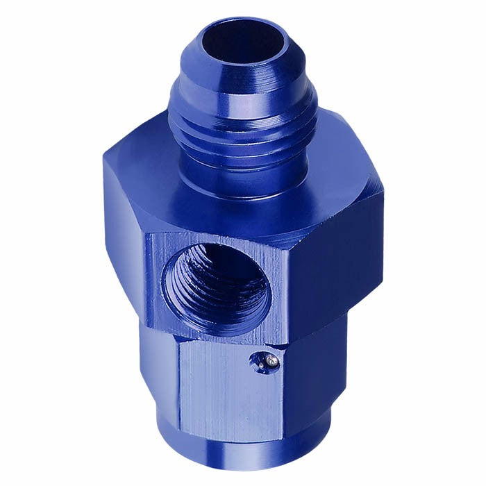 Blue Female/Male+1/8" NPT Side Port Oil/Fuel Pressure 6AN-6AN Fitting Adapter BuildFastCar