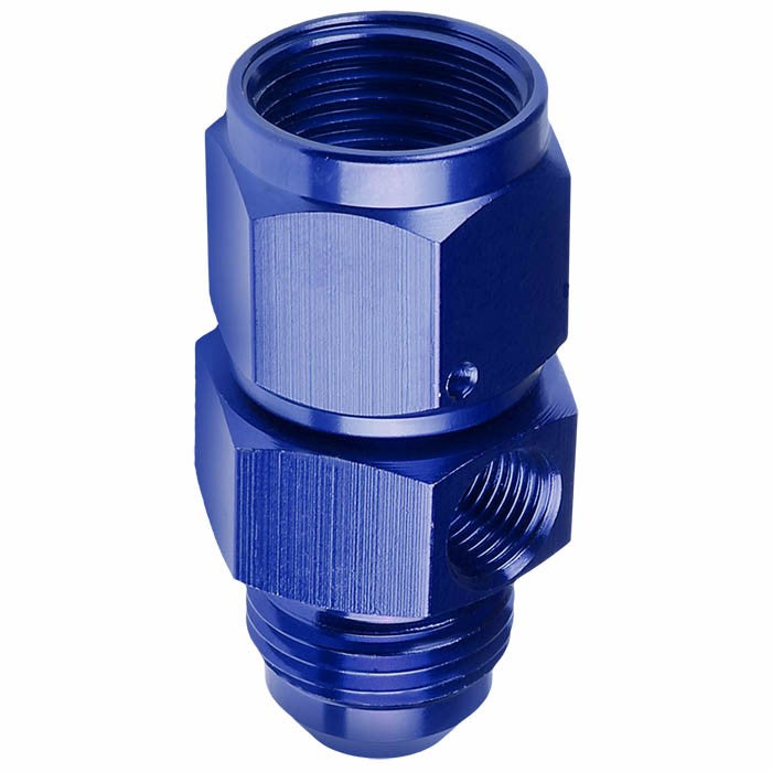 Blue Female/Male+1/8" NPT Side Port Oil/Fuel Pressure 8AN-8AN Fitting Adapter BuildFastCar