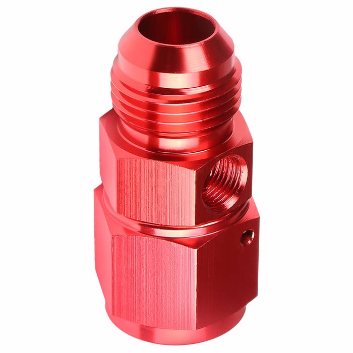 Red Female/Male+1/8" NPT Side Port Oil/Fuel Pressure 10AN-10AN Fitting Adapter BuildFastCar
