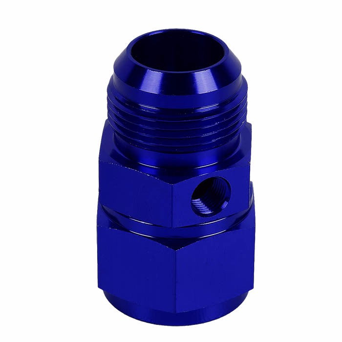 Blue Female/Male+1/8" NPT Side Port Oil/Fuel Pressure 16AN-16AN Fitting Adapter BuildFastCar