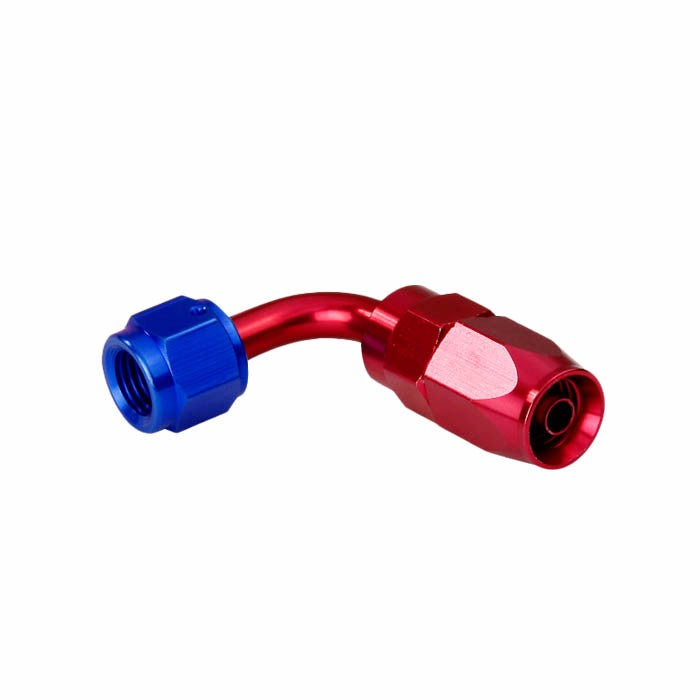Red/Blue 90 Degree Swivel Seal Oil/Fuel/Fluid Flare Hose 4AN Fitting Adapter BuildFastCar