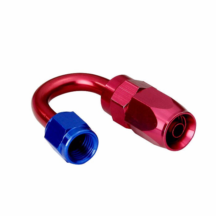 Red/Blue 180 Degree Swivel Seal Oil/Fuel/Fluid Flare Hose 4AN Fitting Adapter BuildFastCar