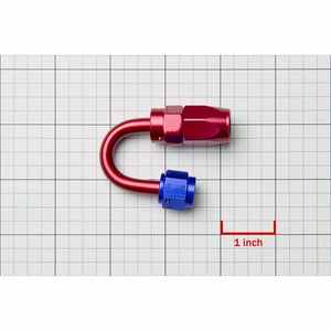 Red/Blue 180 Degree Swivel Seal Oil/Fuel/Fluid Flare Hose 4AN Fitting Adapter BuildFastCar