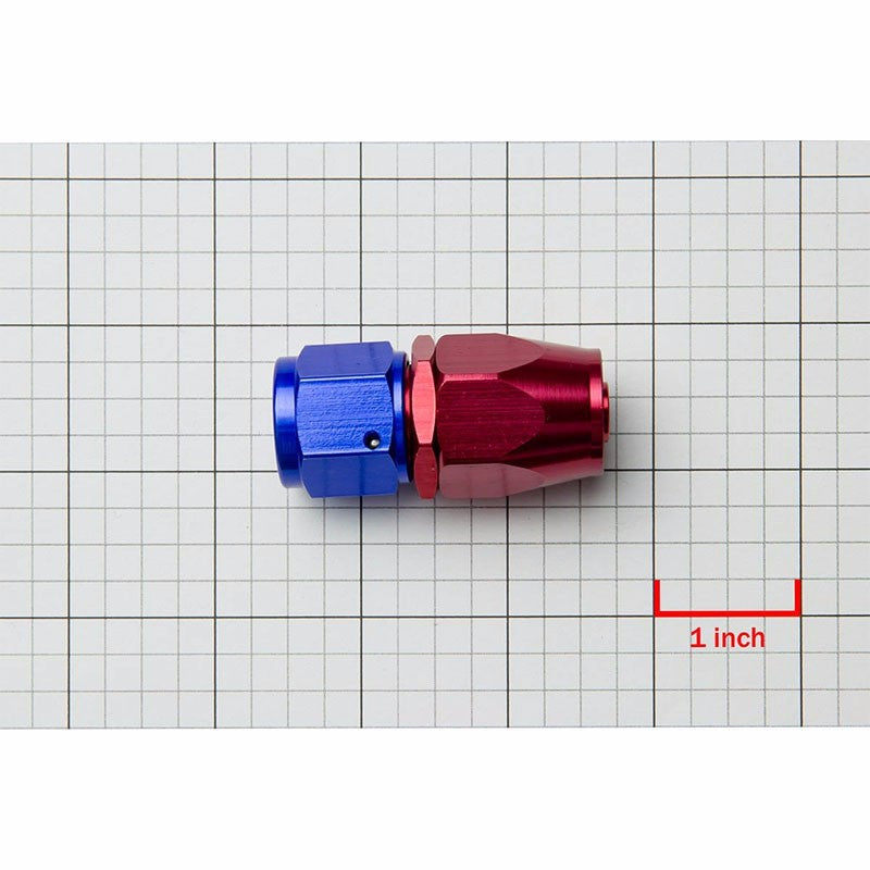 Red/Blue Straight Swivel Seal Oil/Fuel/Fluid Flare Hose 8AN Fitting Adapter BuildFastCar