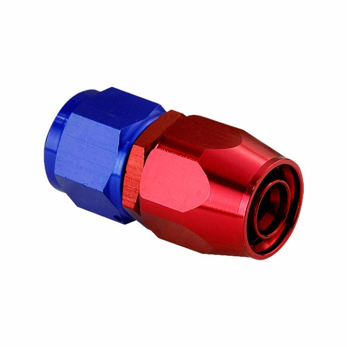 Red/Blue Straight Swivel Seal Oil/Fuel/Fluid Flare Hose 8AN Fitting Adapter BuildFastCar