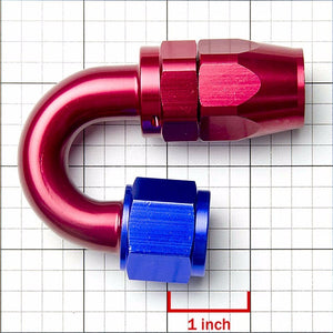 Red/Blue 180 Degree Swivel Seal Oil/Fuel/Fluid Flare Hose 10AN Fitting Adapter BuildFastCar