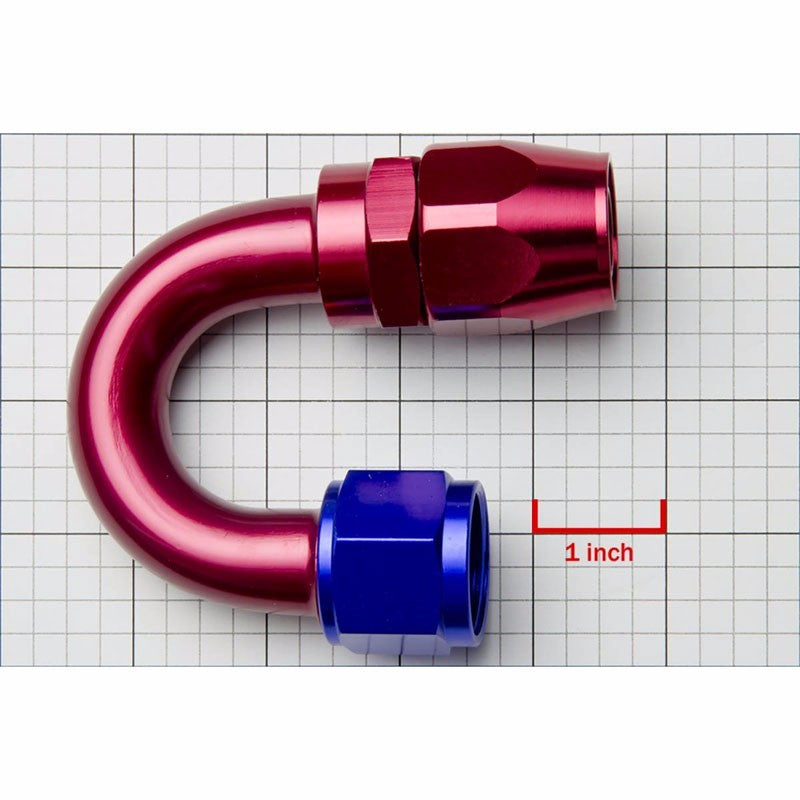 Red/Blue 180 Degree Swivel Seal Oil/Fuel/Fluid Flare Hose 12AN Fitting Adapter BuildFastCar