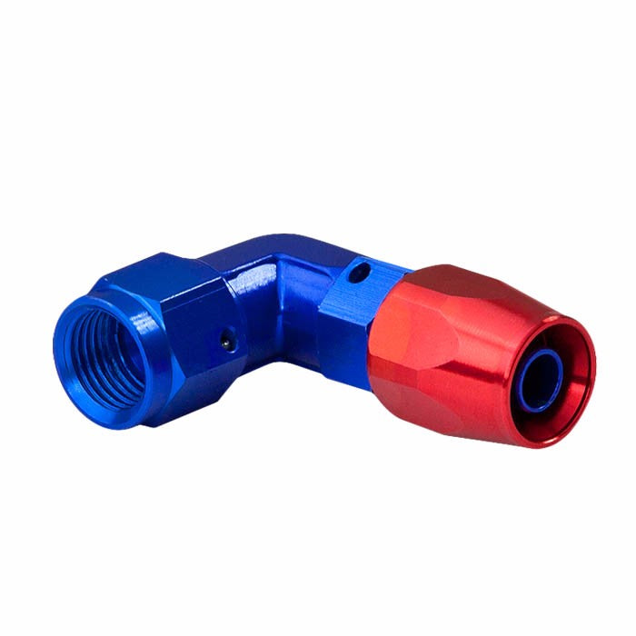 Red/Blue 90 Degree Swivel Seal Line/Hose End Oil/Fuel/Fluid 4AN Fitting Adapter BuildFastCar