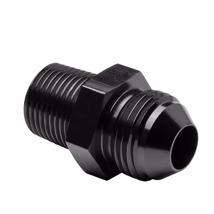 Black 3/8-18 UNF Male-8AN Male Flare Oil/Fuel/Fluid Union Hose Fitting Adapter BuildFastCar
