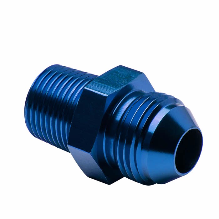 Blue 3/8-18 UNF Male-8AN Male Flare Oil/Fuel/Fluid Union Hose Fitting Adapter BuildFastCar