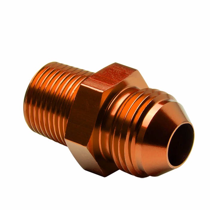 Gold 3/8-18 UNF Male-8AN Male Flare Oil/Fuel/Fluid Union Hose Fitting Adapter BuildFastCar