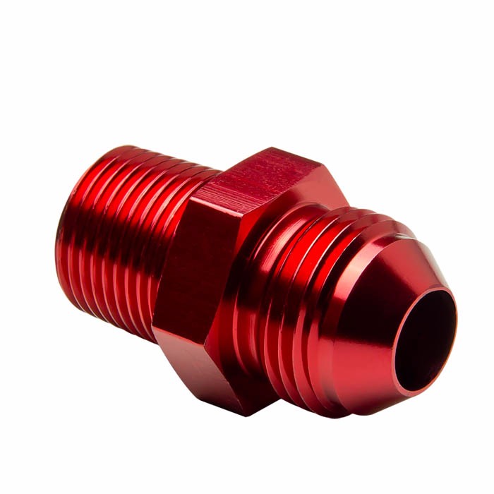 Red 3/8-18 UNF Male-8AN Male Flare Oil/Fuel/Fluid Union Hose Fitting Adapter BuildFastCar