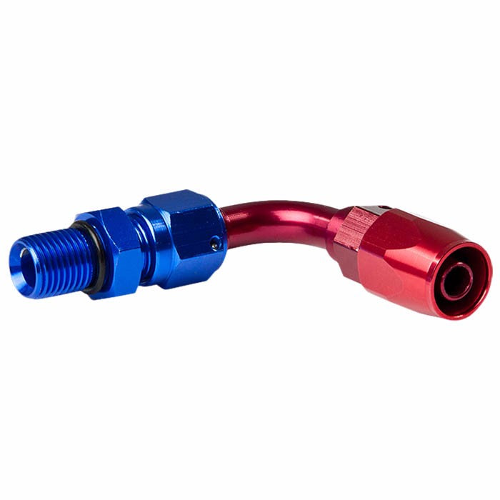 Red/Blue 90 Degree Swivel Oil/Fuel/Fluid Extended Hose End 6AN Fitting Adapter BuildFastCar