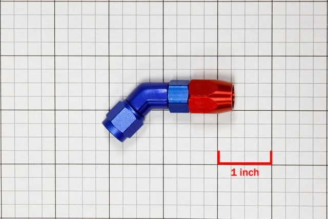 Red/Blue 45 Degree Swivel Oil/Fuel/Gas/Fluid Line Hose End 4AN Fitting Adapter BuildFastCar