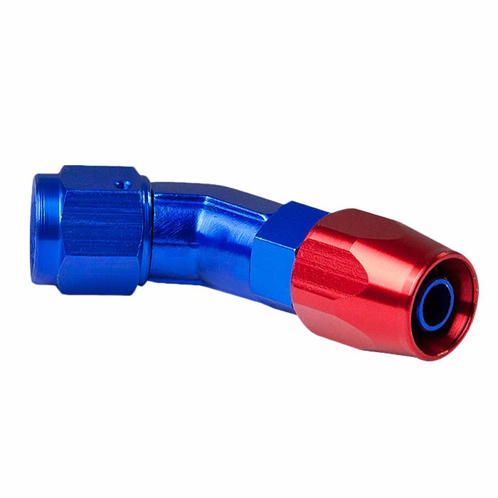 Red/Blue 45 Degree Swivel Oil/Fuel/Gas/Fluid Line Hose End 4AN Fitting Adapter BuildFastCar
