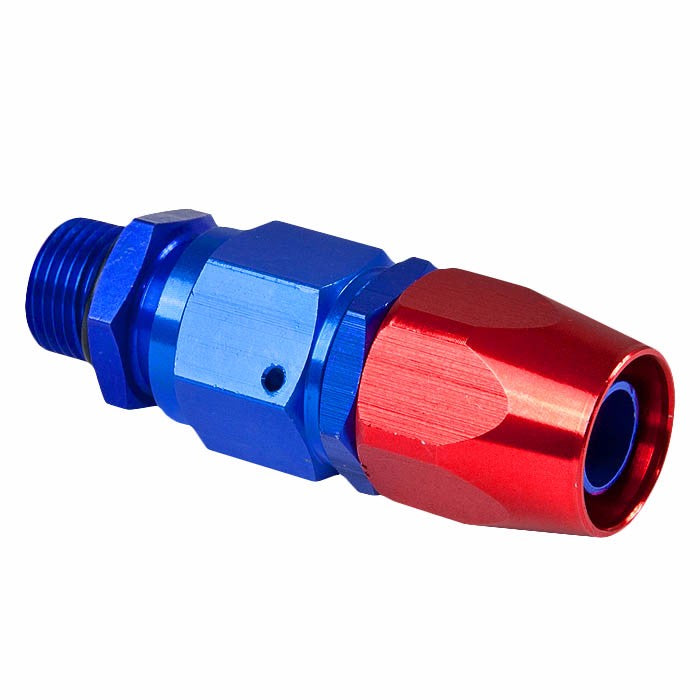 Red/Blue Straight Swivel Oil/Fuel/Fluid Line Hose End 10AN T1 Fitting Adapter BuildFastCar