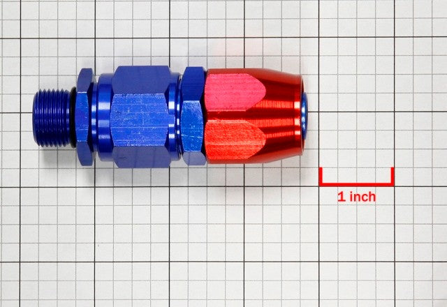 Red/Blue Straight Swivel Oil/Fuel/Fluid Line Hose End 12AN T1 Fitting Adapter BuildFastCar