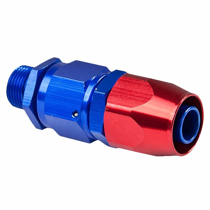 Red/Blue Straight Swivel Oil/Fuel/Fluid Line Hose End 12AN T1 Fitting Adapter BuildFastCar