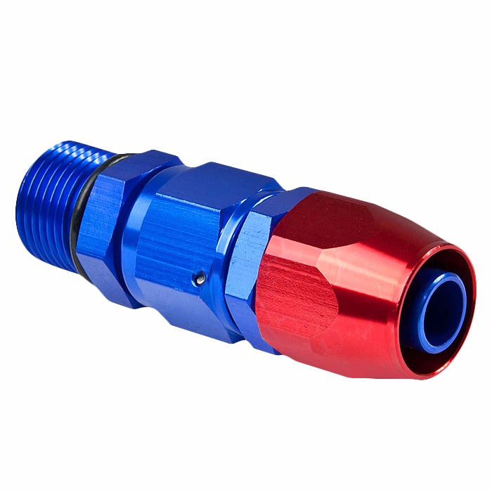 Red/Blue Straight Swivel Oil/Fuel/Fluid Line Hose End 12AN T2 Fitting Adapter BuildFastCar