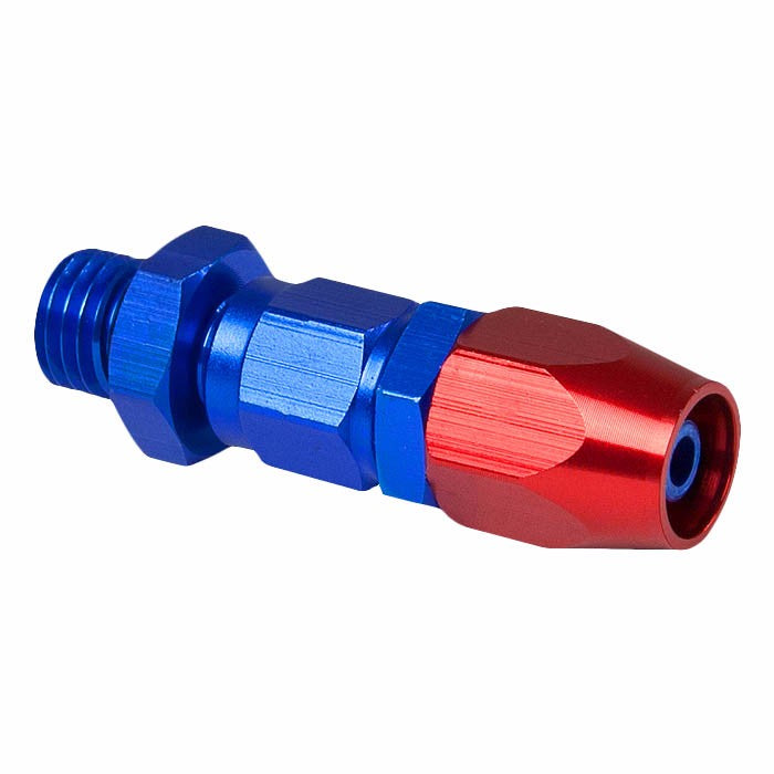 Red/Blue Straight Swivel Oil/Fuel/Fluid Line Hose End 4AN T2 Fitting Adapter BuildFastCar