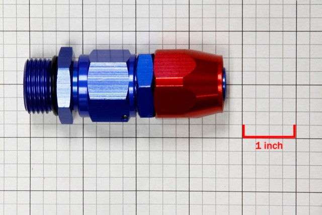 Red/Blue Straight Swivel Oil/Fuel/Fluid Line Hose End 12AN T3 Fitting Adapter BuildFastCar