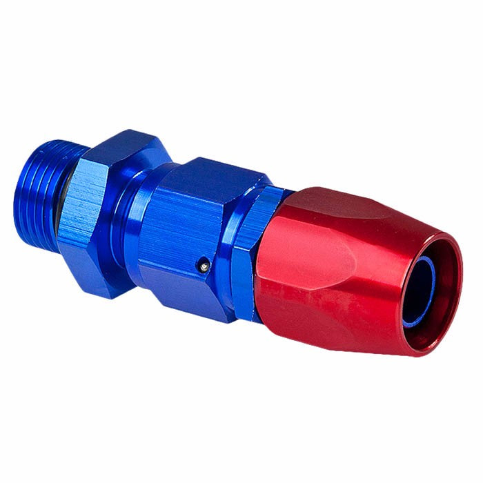 Red/Blue Straight Swivel Oil/Fuel/Fluid Line Hose End 12AN T3 Fitting Adapter BuildFastCar