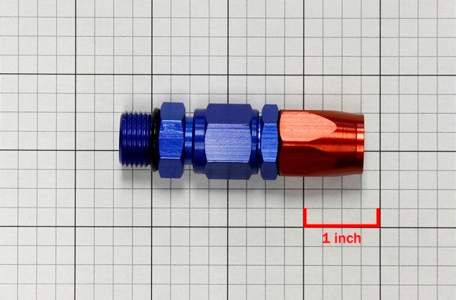 Red/Blue Straight Swivel Oil/Fuel/Fluid Line Hose End 8AN T3 Fitting Adapter BuildFastCar