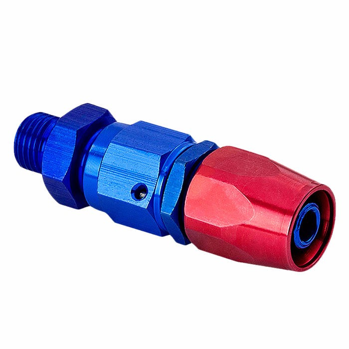 Red/Blue Straight Swivel Oil/Fuel/Fluid Line Hose End 8AN T3 Fitting Adapter BuildFastCar