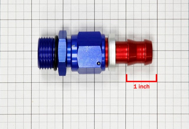 Red/Blue Straight Push-On Oil/Fuel/Gas/Fluid Hose End 12AN T4 Fitting Adapter BuildFastCar