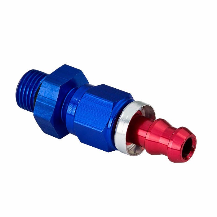 Red/Blue Straight Push-On Oil/Fuel/Gas/Fluid Hose End 4AN T4 Fitting Adapter BuildFastCar
