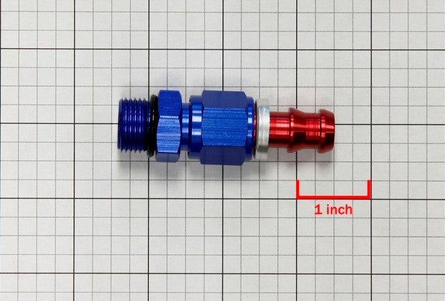 Red/Blue Straight Push-On Oil/Fuel/Gas/Fluid Hose End 8AN T4 Fitting Adapter BuildFastCar