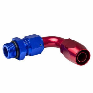 Red/Blue 90 Degree Swivel Oil/Fuel/Gas/Fluid Hose End 10AN T8 Fitting Adapter BuildFastCar