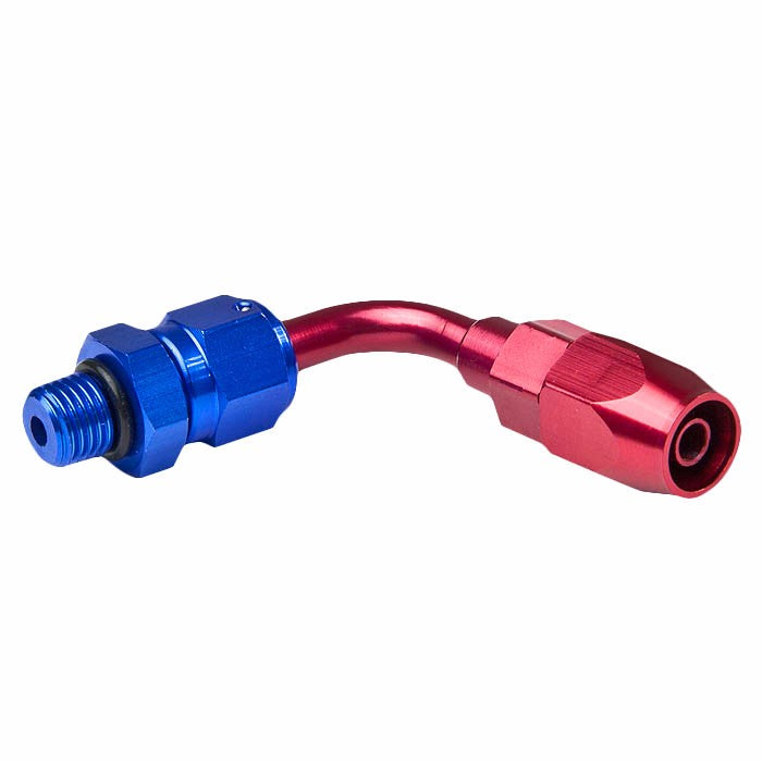 Red/Blue 90 Degree Swivel Oil/Fuel/Gas/Fluid Hose End 4AN T8 Fitting Adapter BuildFastCar