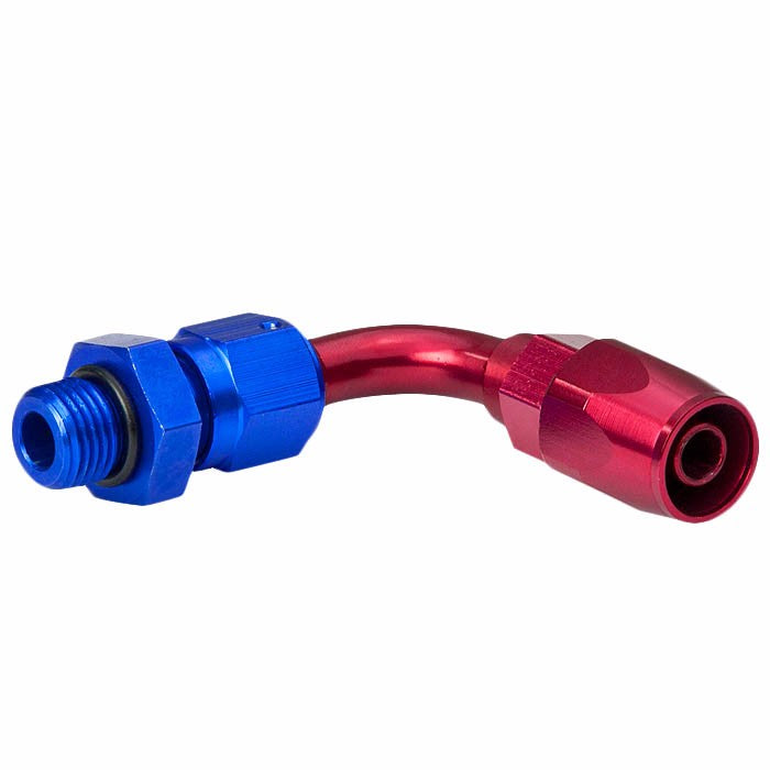 Red/Blue 90 Degree Swivel Oil/Fuel/Gas/Fluid Hose End 6AN T8 Fitting Adapter BuildFastCar