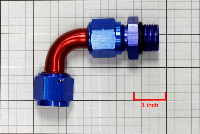 Red/Blue 90 Degree Swivel Oil/Fuel/Gas/Fluid Hose End 10AN T9 Fitting Adapter BuildFastCar